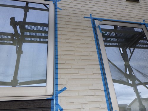 コーキングの為のマスキング