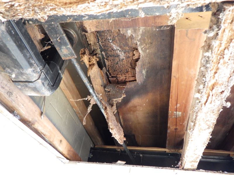 雨漏りによるベランダ内部の腐食